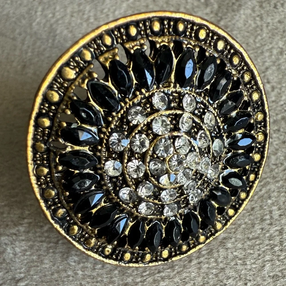Black and Gold Statement Ring